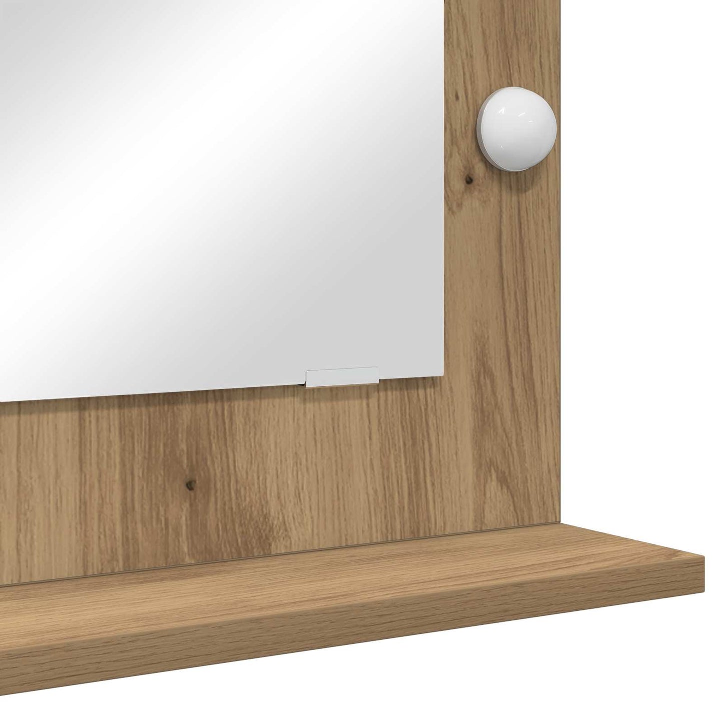 Vanity Mirror Rectangular Artisan Oak 70 x 50 x 18 cm