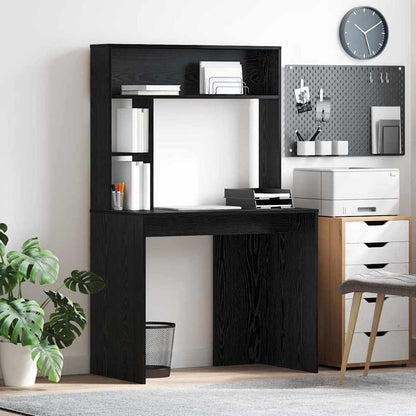 Desk Black Oak 91 x 50 x 149 cm Engineered Wood