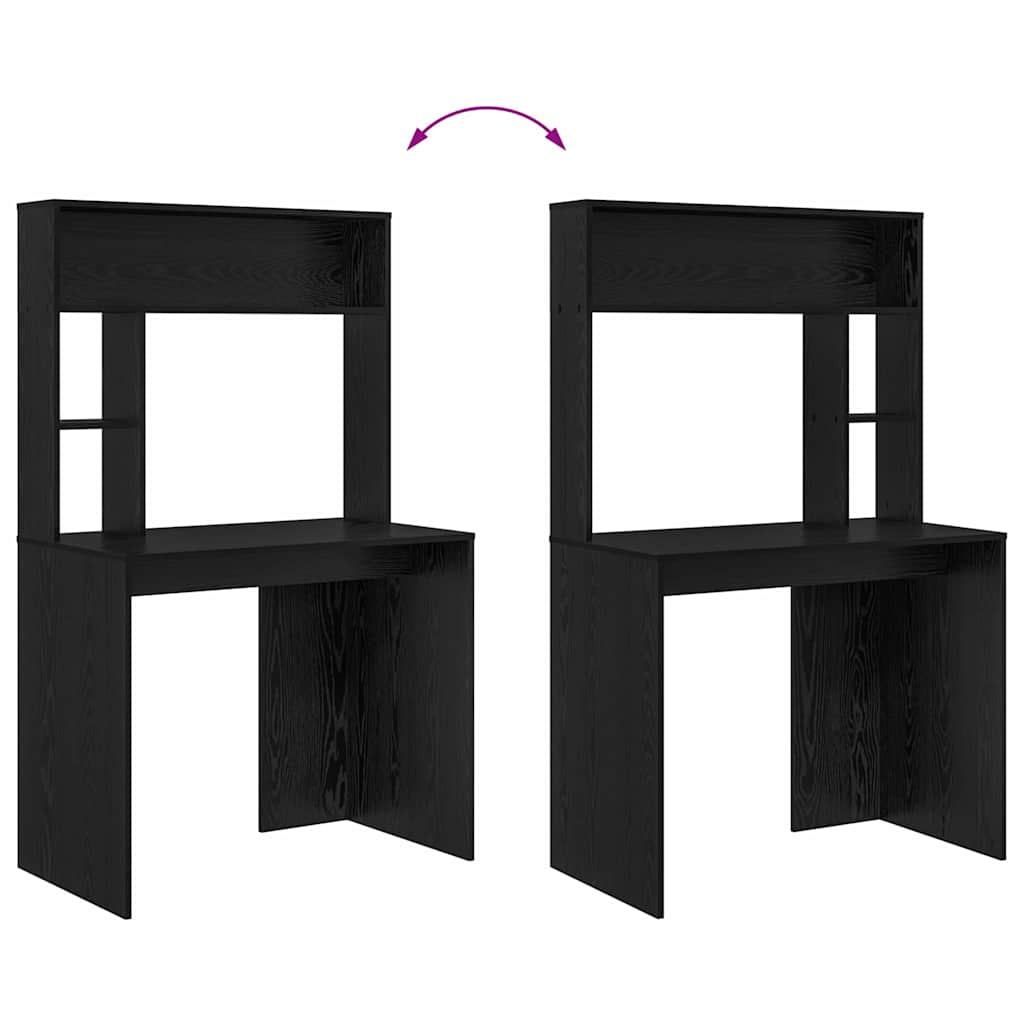 Desk Black Oak 91 x 50 x 149 cm Engineered Wood