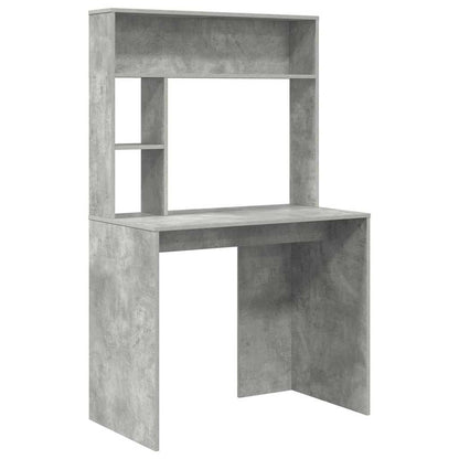 Desk with Shelf Concrete Grey 91 x 50 x 149 cm Engineered Wood