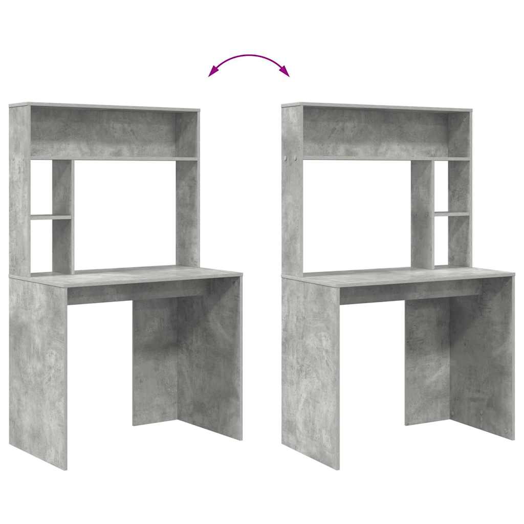 Desk Concrete Grey 91 x 50 x 149 cm Engineered Wood