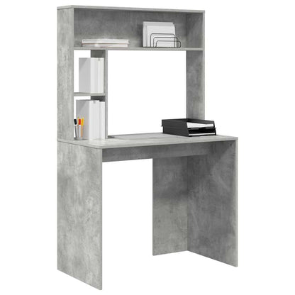 Desk with Shelf Concrete Grey 91 x 50 x 149 cm Engineered Wood