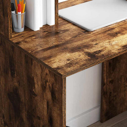 Desk Smoked Oak 91 x 50 x 149 cm Engineered Wood