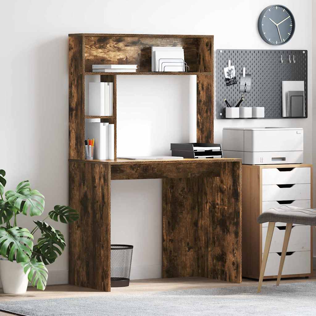Desk Smoked Oak 91 x 50 x 149 cm Engineered Wood
