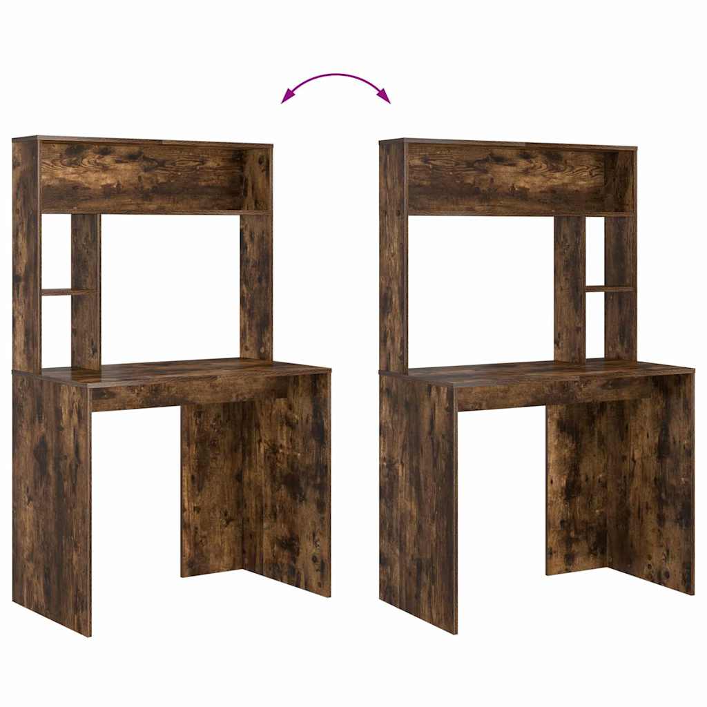 Desk Smoked Oak 91 x 50 x 149 cm Engineered Wood