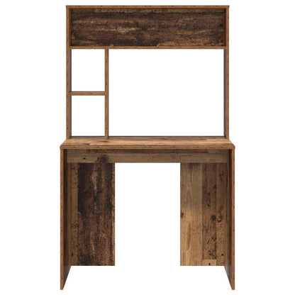 Desk with Shelf Old Wood 91 x 50 x 149 cm Engineered Wood