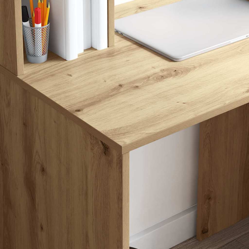 Desk with Shelf Artisan Oak 91 x 50 x 149 cm Engineered Wood