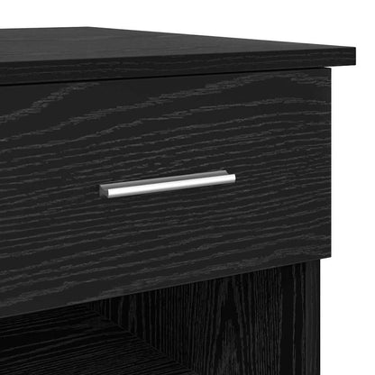 Desk with Drawer Black Oak 90 x 49 x 75 cm Engineered Wood