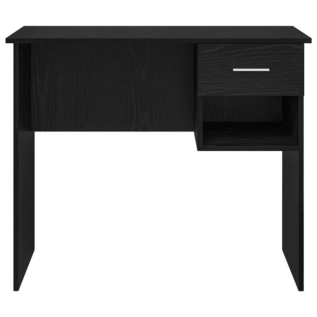 Desk with Drawer Black Oak 90 x 49 x 75 cm Engineered Wood