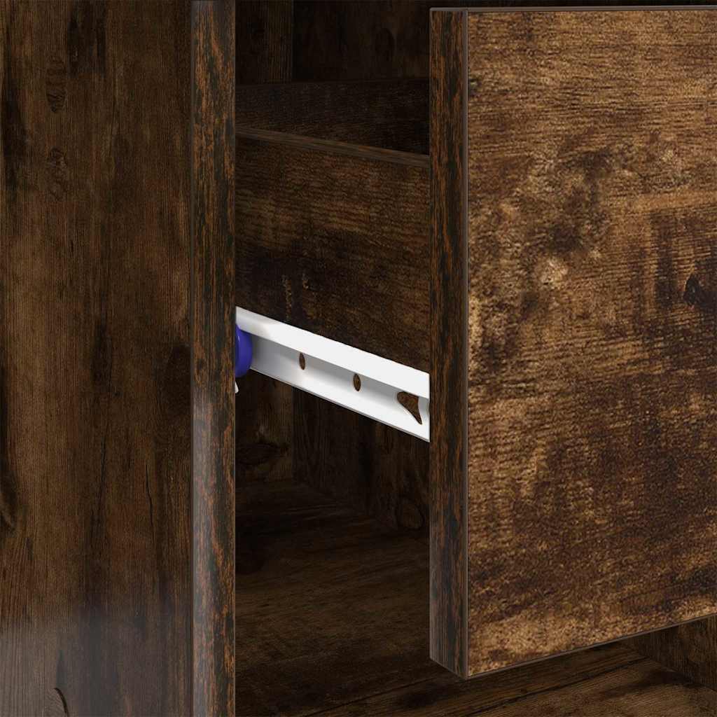 Desk with Drawer Smoked Oak 90 x 49 x 75 cm Engineered Wood