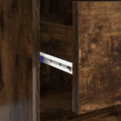 Desk with Drawer Smoked Oak 90 x 49 x 75 cm Engineered Wood