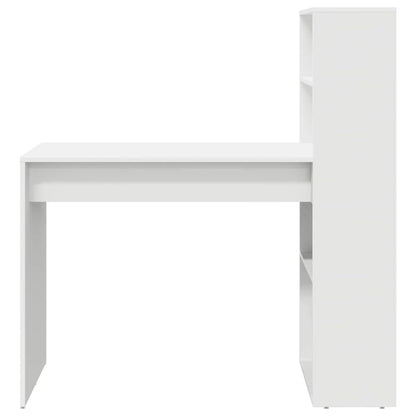Desk White Engineered Wood 113 x 54 x 120 cm