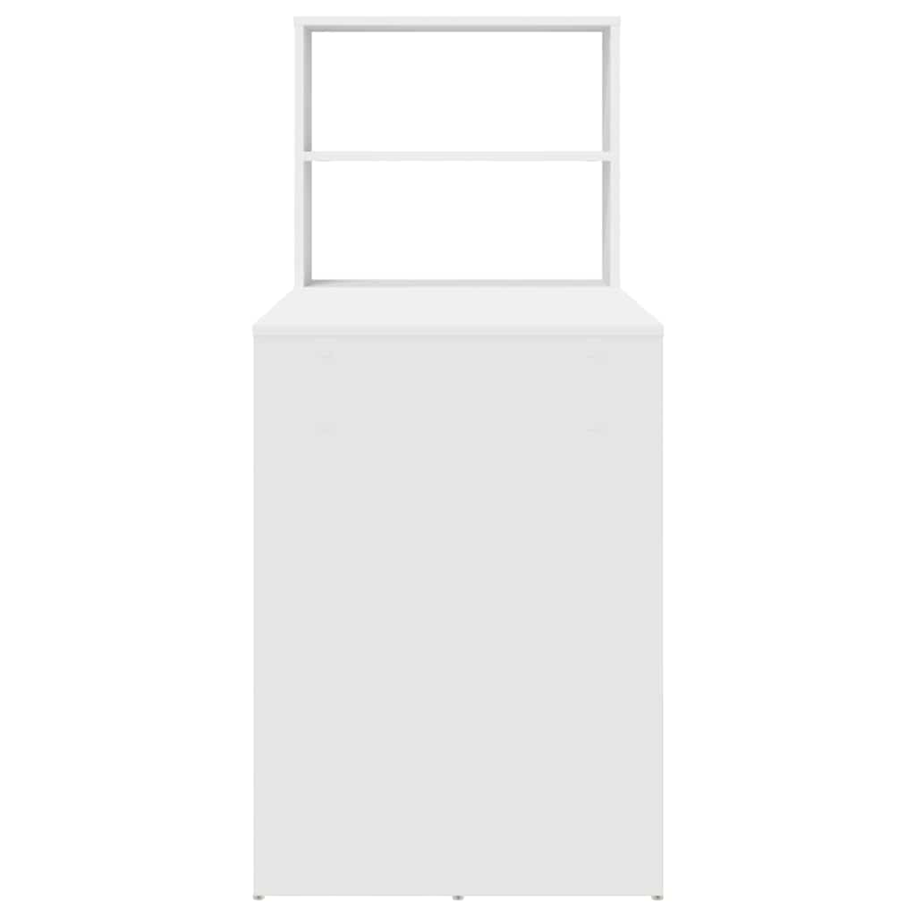 Desk White Engineered Wood 113 x 54 x 120 cm