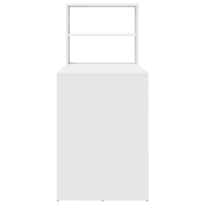 Desk White Engineered Wood 113 x 54 x 120 cm