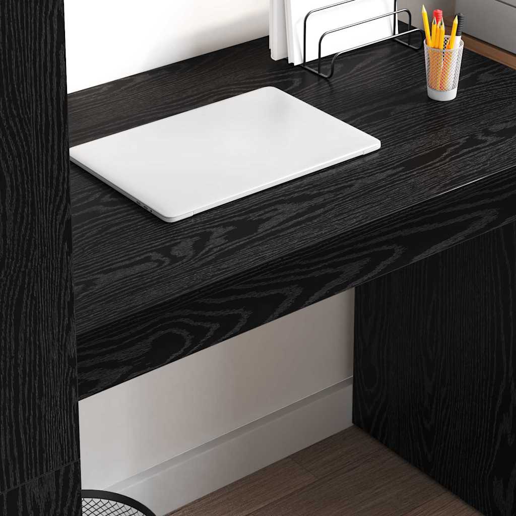 Desk Black Oak Engineered Wood 113 x 54 x 120 cm