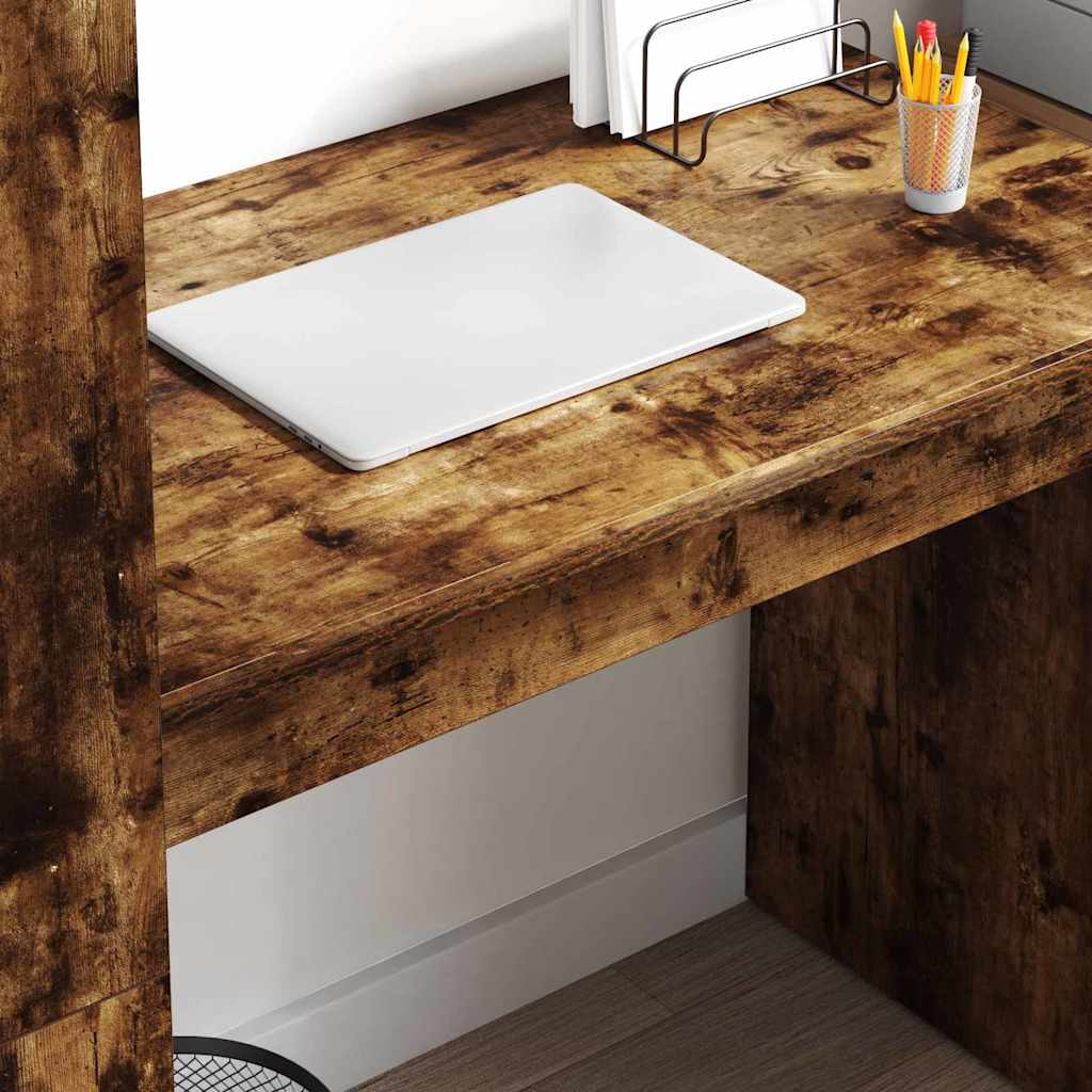 Desk Smoked Oak Engineered Wood 113 x 54 x 120 cm