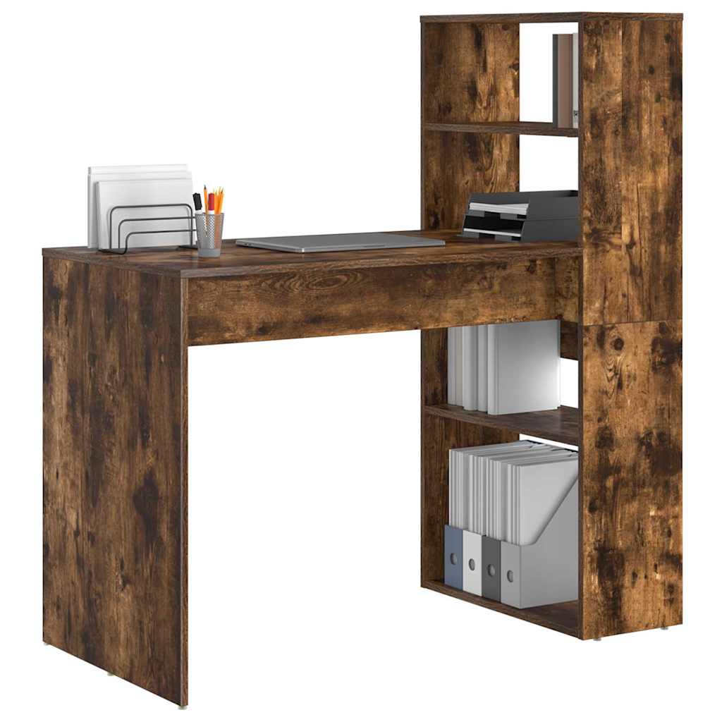 Desk Smoked Oak Engineered Wood 113 x 54 x 120 cm