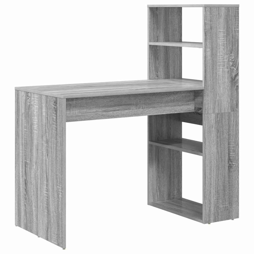 Desk with Shelf Grey Sonoma 113 x 54 x 120 cm Engineered Wood