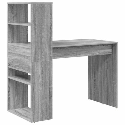 Desk with Shelf Grey Sonoma 113 x 54 x 120 cm Engineered Wood