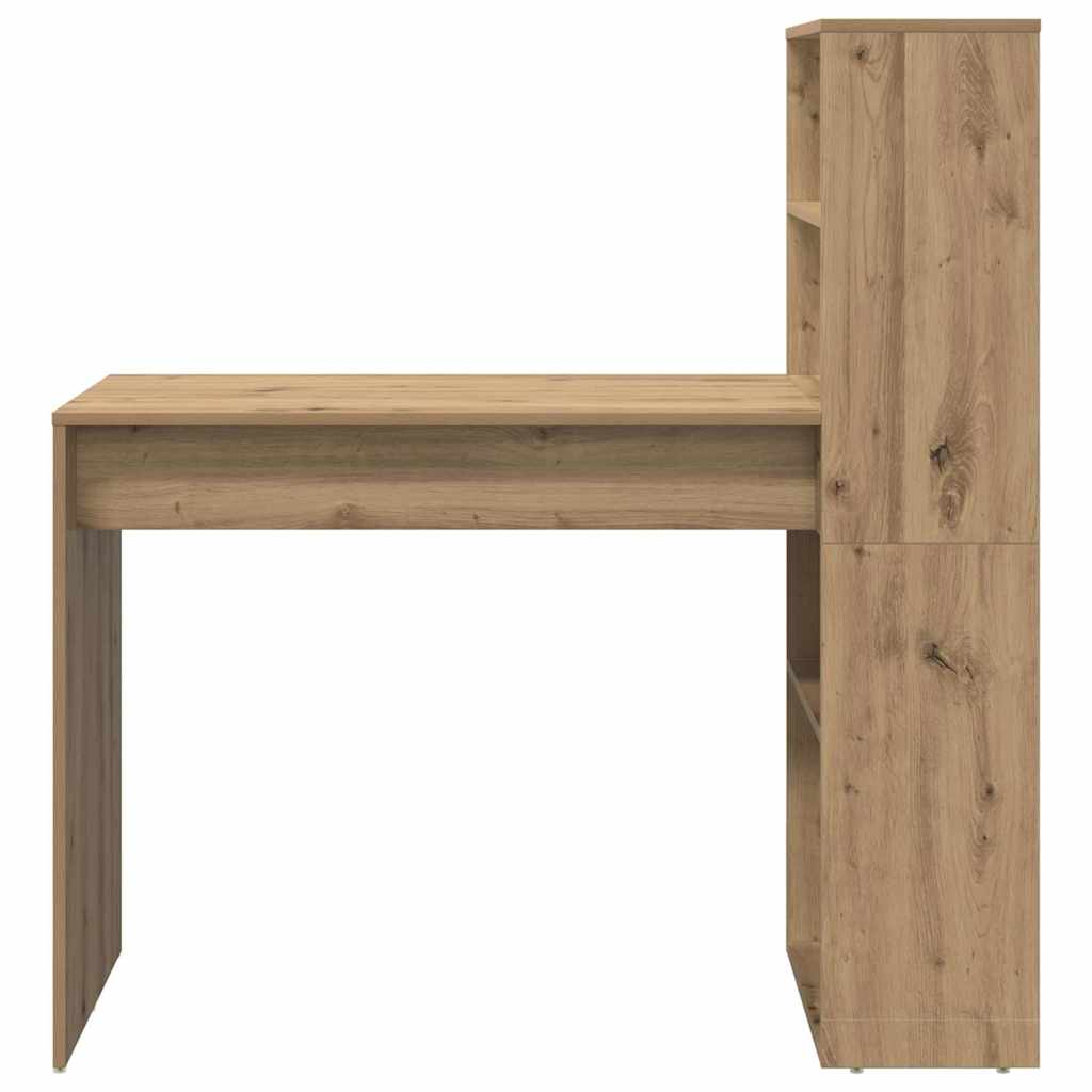 Desk with Shelf Artisan Oak 113 x 54 x 120 cm Engineered Wood