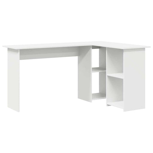 Desk with Shelf White 142 x 102 x 73 cm Engineered Wood