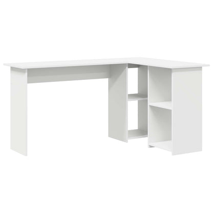 Desk White Engineered Wood 142 x 102 x 73 cm