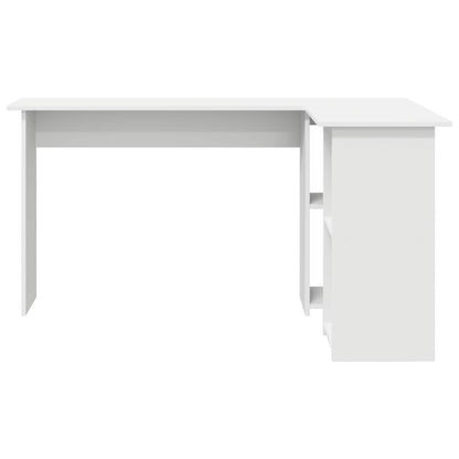 Desk White Engineered Wood 142 x 102 x 73 cm