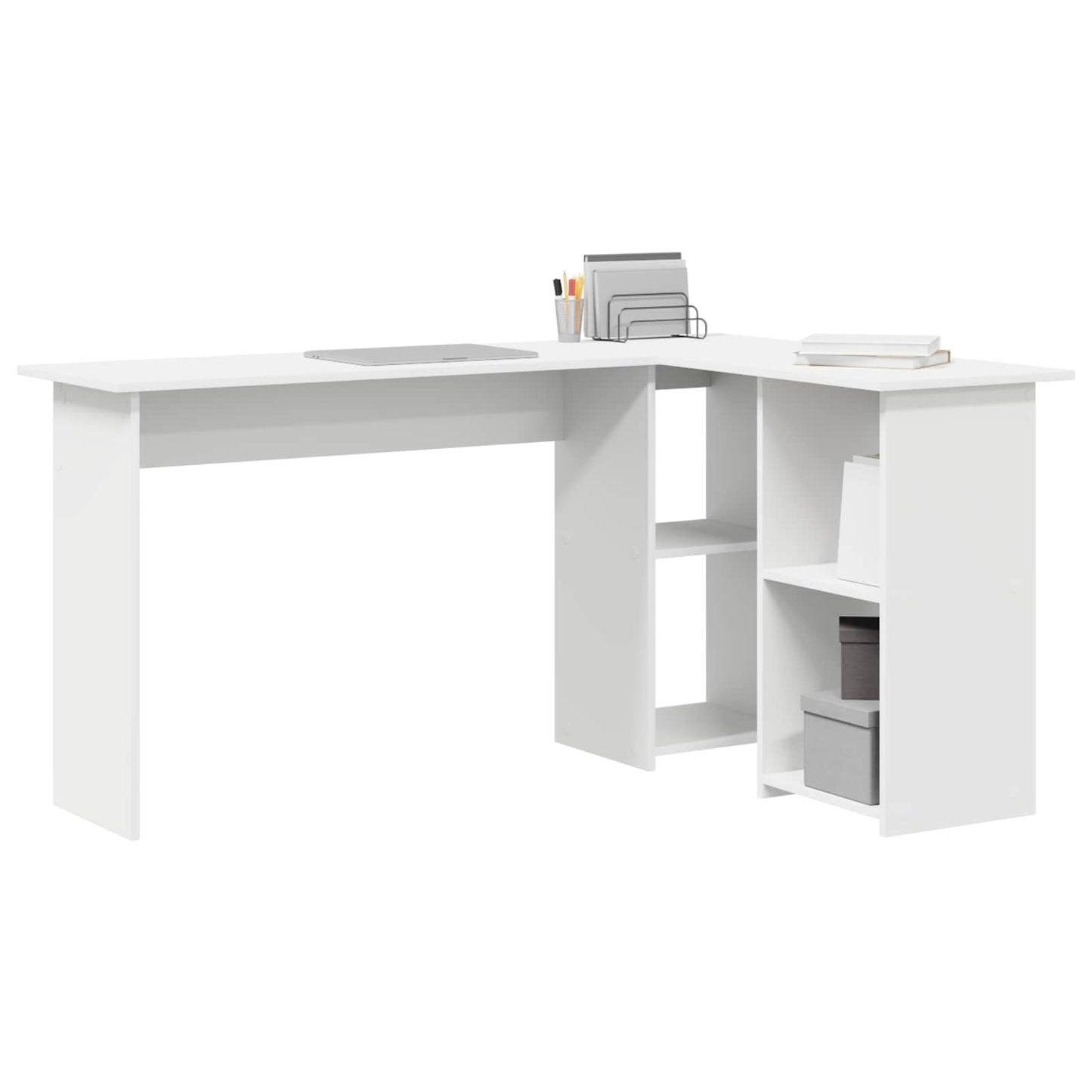 Desk White 142 x 102 x 73 cm Engineered Wood