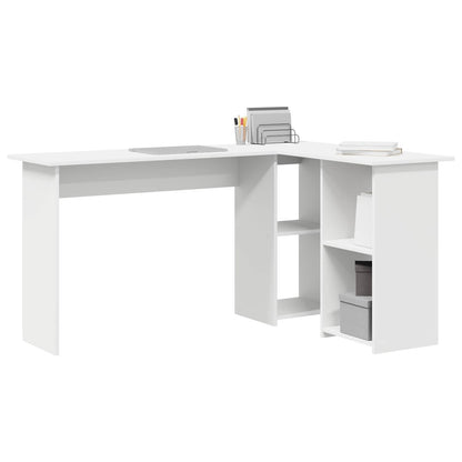 Desk White 142 x 102 x 73 cm Engineered Wood