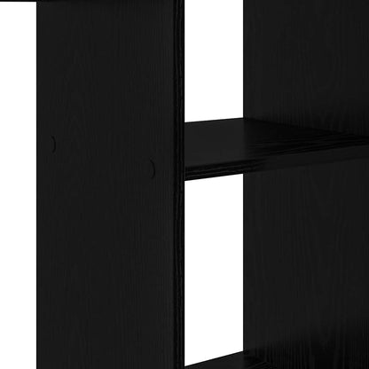 Desk with Shelf Black Oak 142 x 102 x 73 cm Engineered Wood