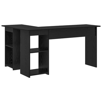 Desk Black Oak 142 x 102 x 73 cm Engineered Wood