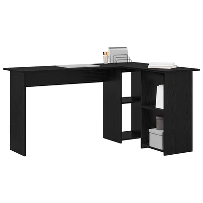 Desk Black Oak 142 x 102 x 73 cm Engineered Wood