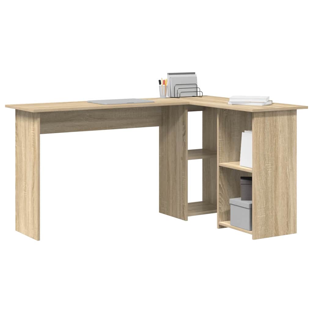 Desk with Shelf Sonoma Oak 142 x 102 x 73 cm Engineered Wood