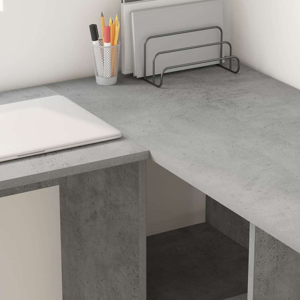 Desk Concrete Grey 142 x 102 x 73 cm Engineered Wood