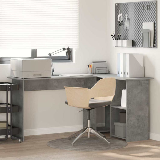 Desk with Shelf Concrete Grey 142 x 102 x 73 cm Engineered Wood