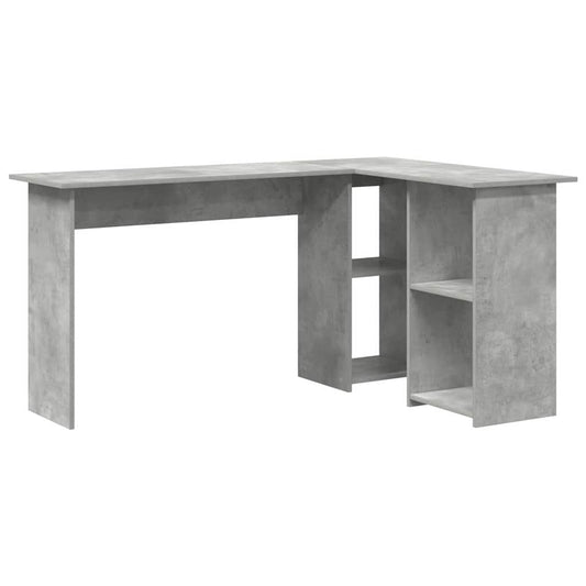 Desk with Shelf Concrete Grey 142 x 102 x 73 cm Engineered Wood