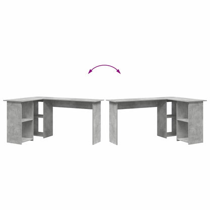 Desk Concrete Grey 142 x 102 x 73 cm Engineered Wood
