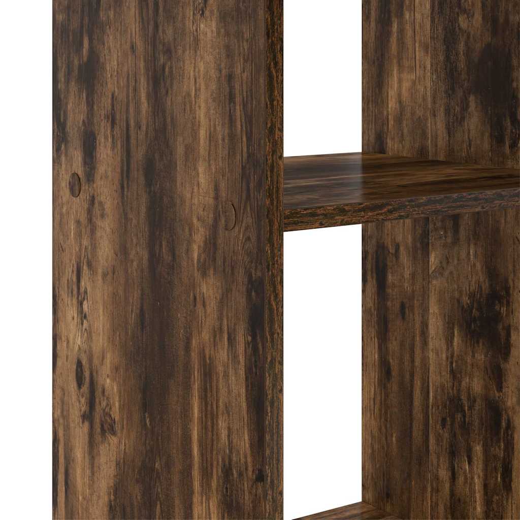 Desk with Shelf Smoked Oak 142 x 102 x 73 cm Engineered Wood