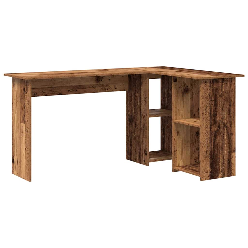 Desk with Shelf Old Wood 142 x 102 x 73 cm Engineered Wood