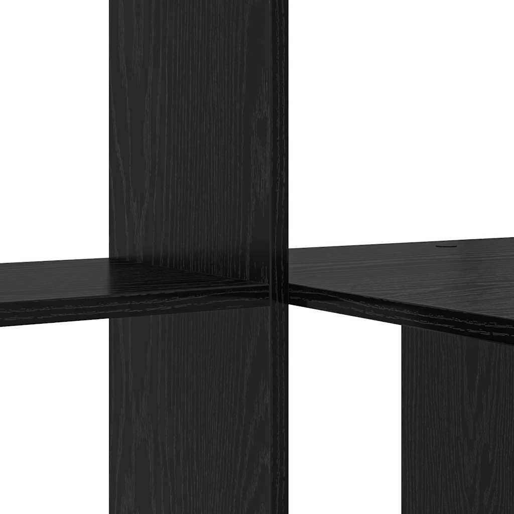 Desk with Shelf Black Oak 131.5 x 50 x 106.5 cm Engineered Wood