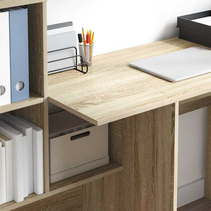 Desk Sonoma Oak Engineered Wood 131.5 x 50 x 106.5 cm