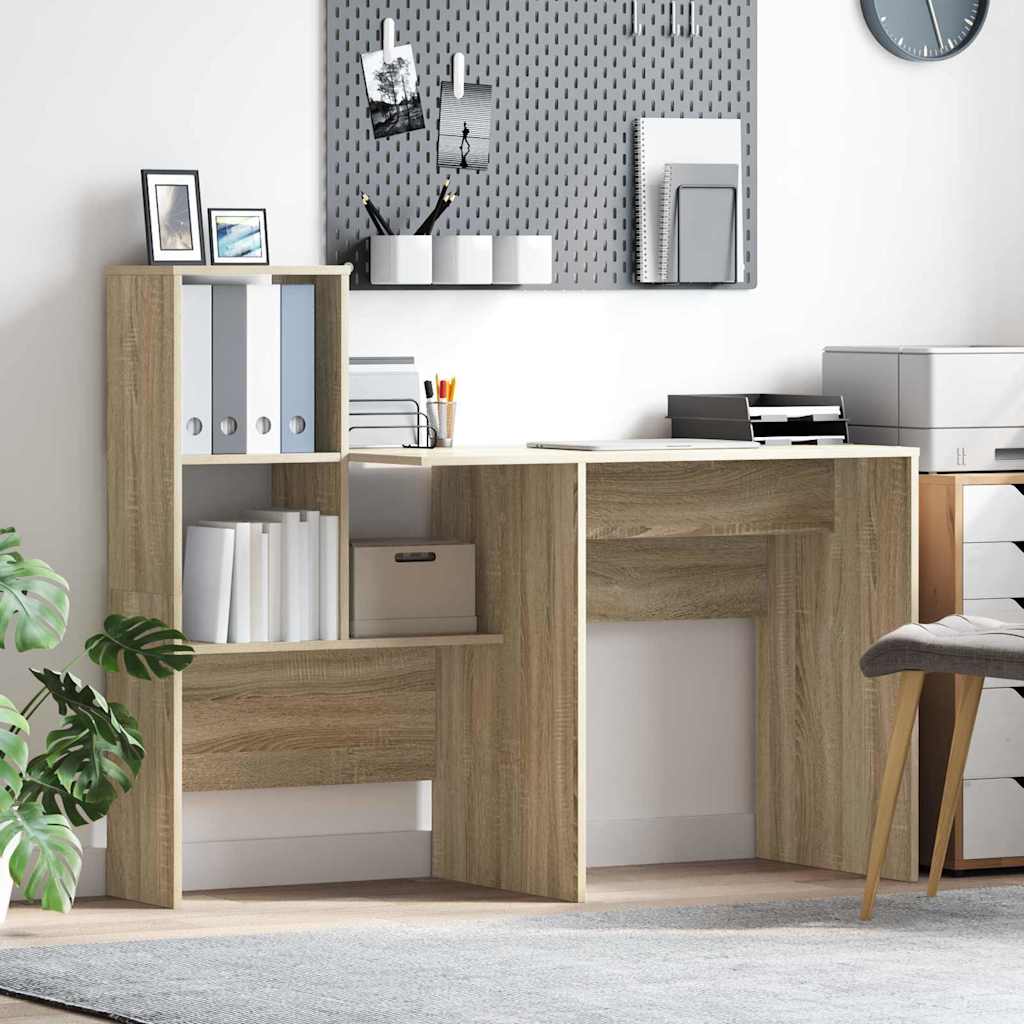 Desk Sonoma Oak Engineered Wood 131.5 x 50 x 106.5 cm