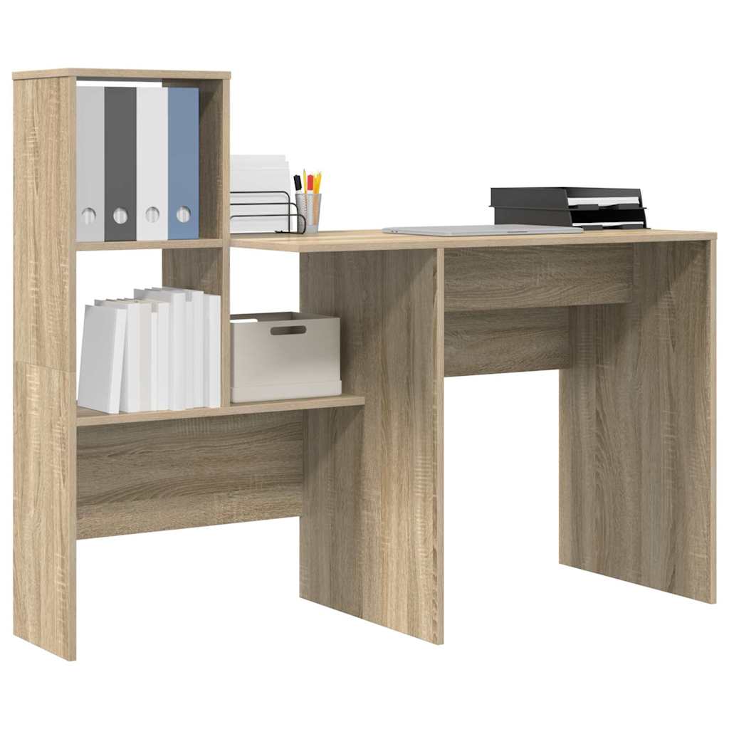 Desk Sonoma Oak Engineered Wood 131.5 x 50 x 106.5 cm