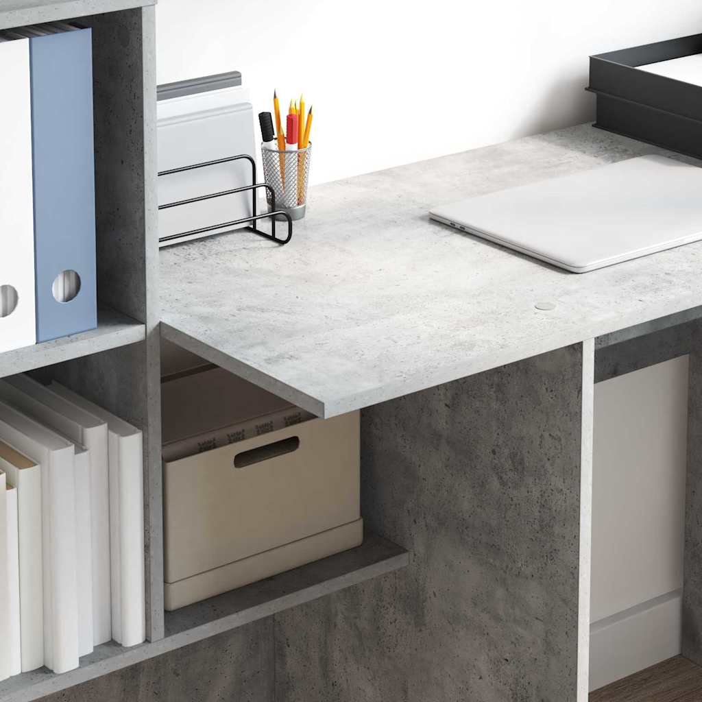 Desk Concrete Grey Engineered Wood 131.5 x 50 x 106.5 cm