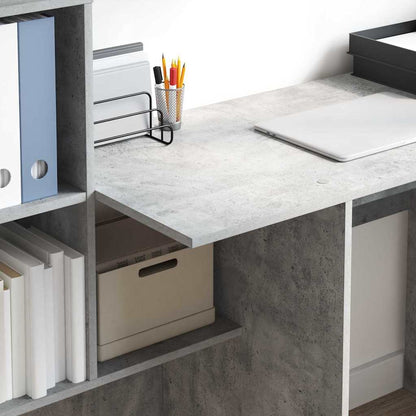 Desk Concrete Grey Engineered Wood 131.5 x 50 x 106.5 cm
