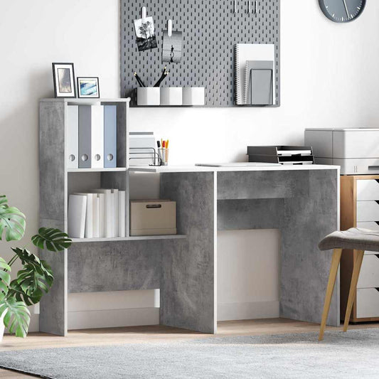 Desk Concrete Grey 131.5 x 50 x 106.5 cm Engineered Wood