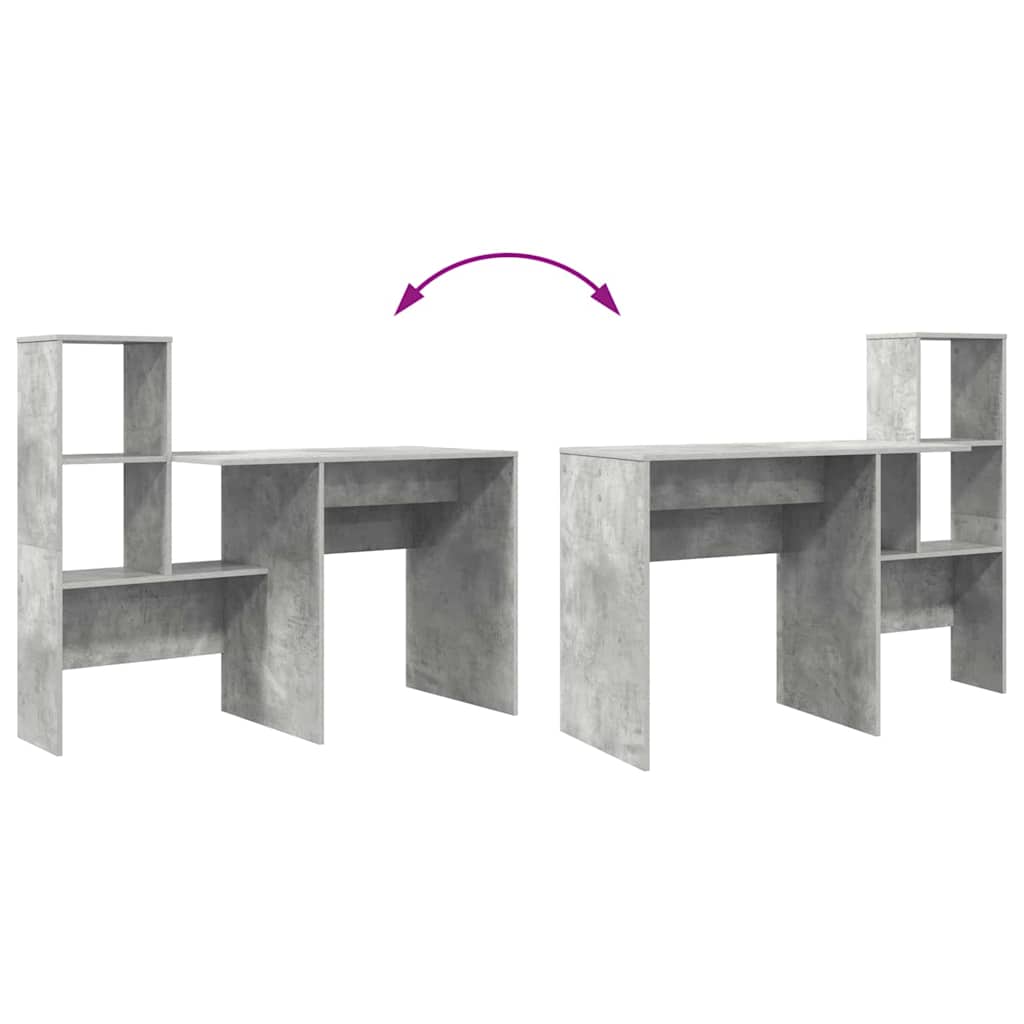 Desk Concrete Grey Engineered Wood 131.5 x 50 x 106.5 cm