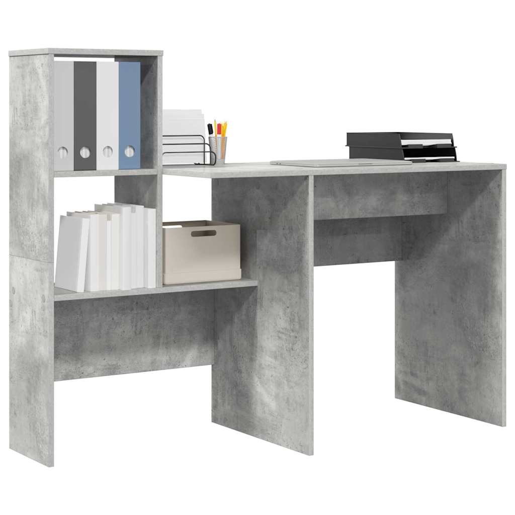 Desk Concrete Grey 131.5 x 50 x 106.5 cm Engineered Wood