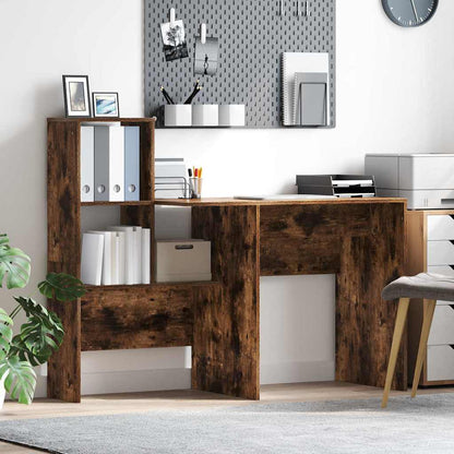 Desk Smoked Oak Engineered Wood 131.5 x 50 x 106.5 cm