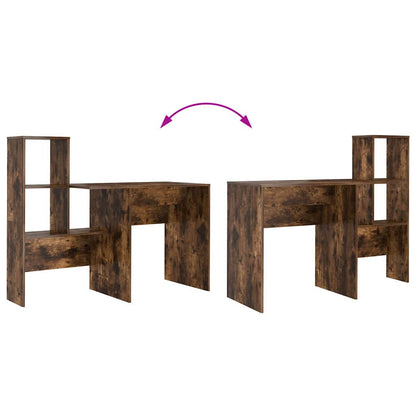 Desk Smoked Oak Engineered Wood 131.5 x 50 x 106.5 cm